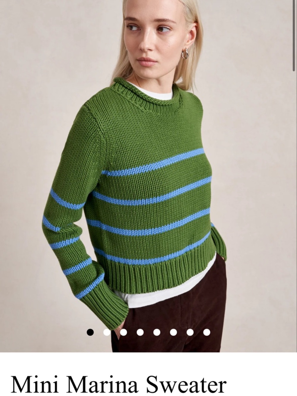 💚🤍 La Ligne Emerald Green “Mini Marina” Sweater with White Stripes 🤍💚 - Picture 2 of 9
